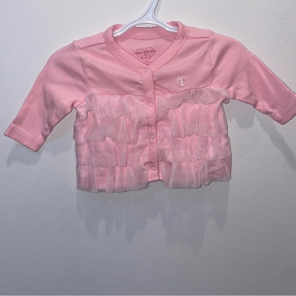 5/$15 Place Pink Ruffled Button Down Shirt - Picture 2 of 6
